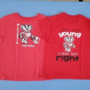 Bundle - 2 Wisconsin Badgers short-sleeve t-shirts, size 5/6T
